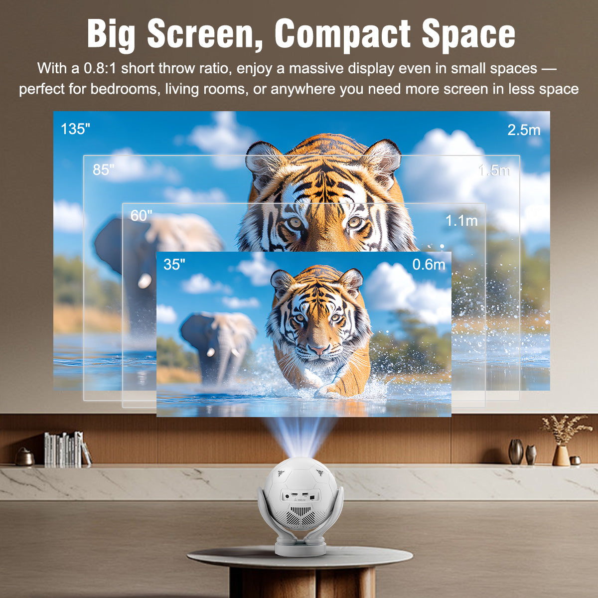 Magcubic HY320F 500Ansi Android 14 8K Projector Wifi6 BT5.4 Projector Creative Football Styling Movie Home Theater