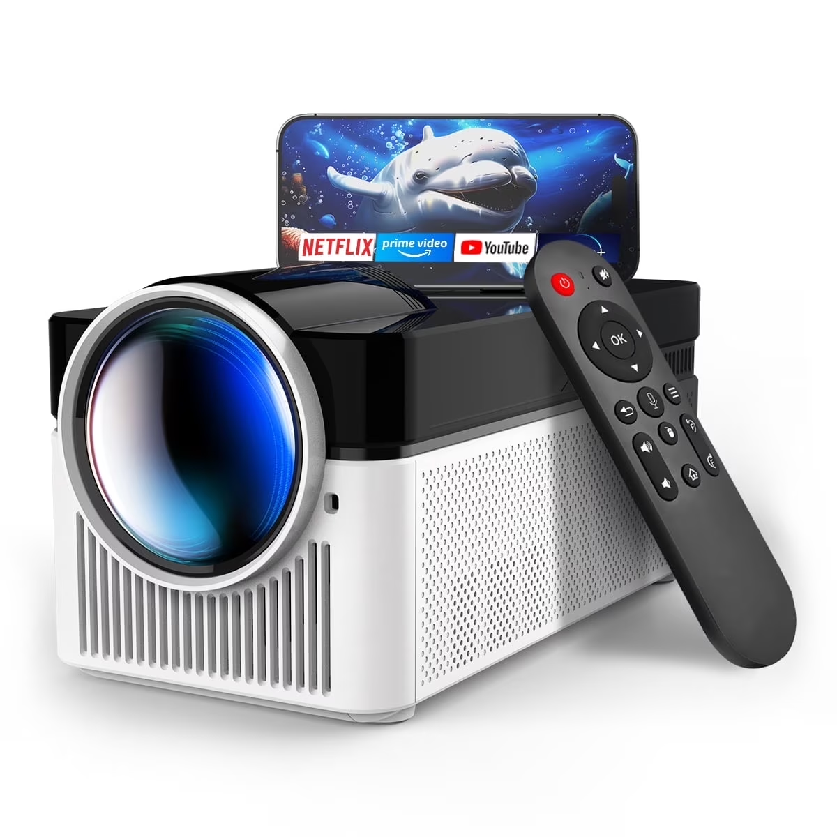 Magcubic HY450 Ultra Short Throw Projector | 900 ANSI, Android 11,Native 1080P, 8K Input Support | WiFi 6, Bluetooth 5.4, Electric Focus, Dual Speakers
