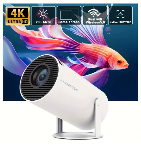 Magcubic HY300 Pro Projector Mini Portable | 4K Support Android 14 WiFi6 BT5.0 | 200 ANSI Home Theater & Outdoor