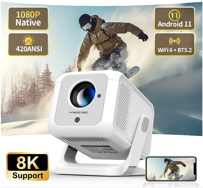 Magcubic HY310X 8K Mini Projector With Full HD 1080P 420ANSI Android 11 Auto Focus Keystone for Outdoor Theater Stand Projector
