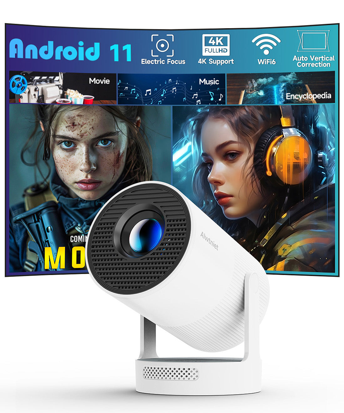 Magcubic HY300Ultra Mini Portable Projector — Native 720P HD, 260 ANSI Lumens, 180° Projection