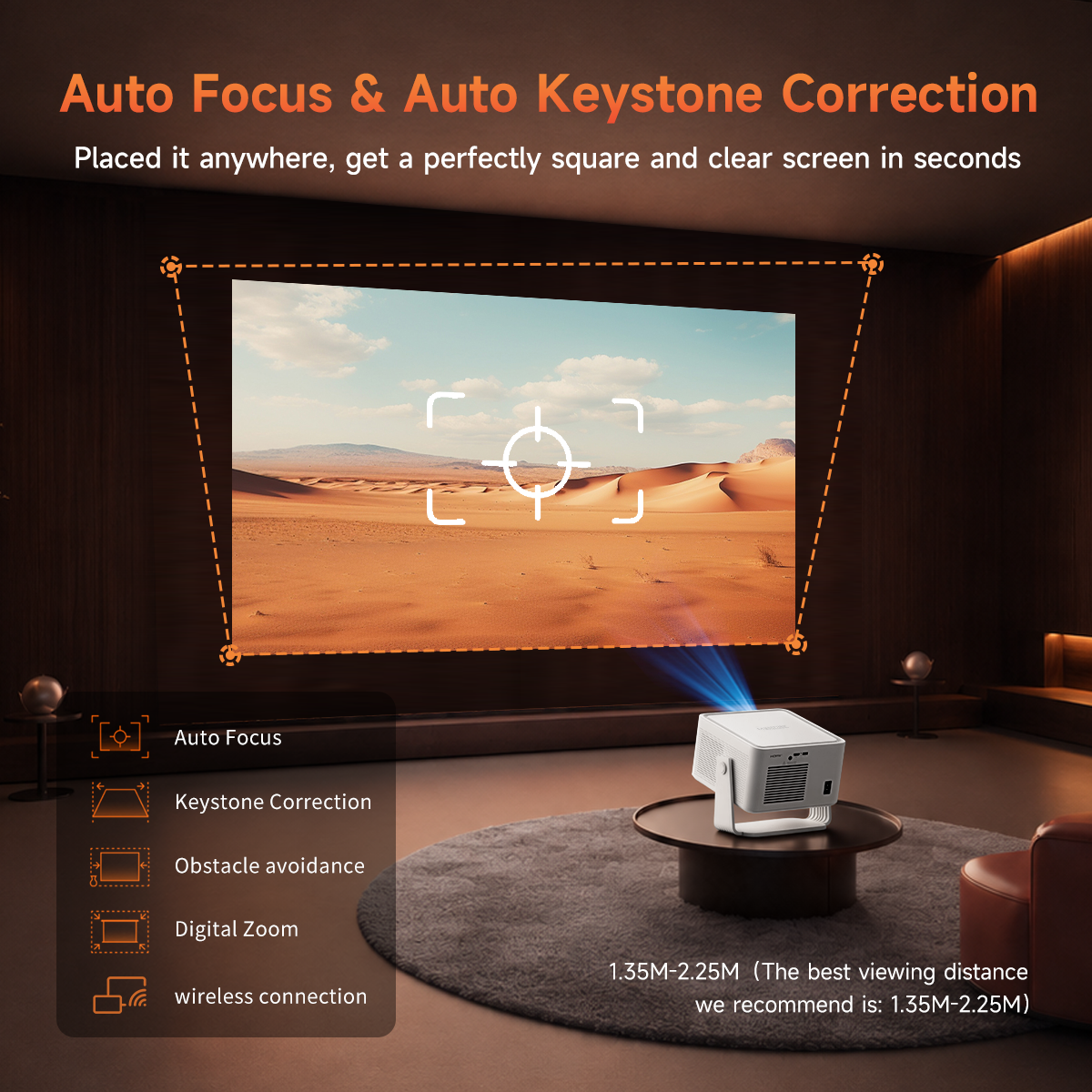 Magcubic M800 Smart Projector — Native 1080P Full HD, 1200 ANSI Lumens