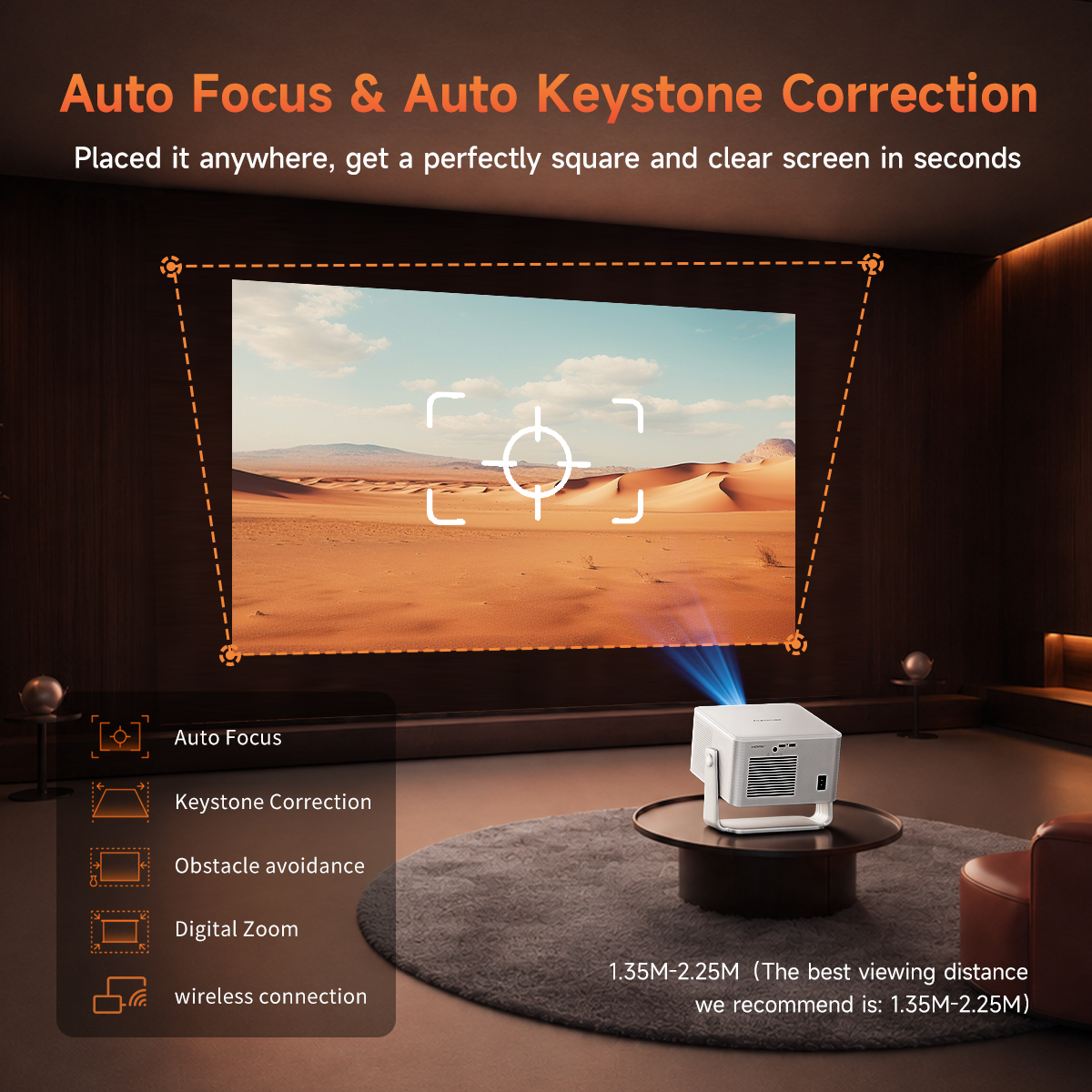 Magcubic M800Pro Smart Projector — Native 1080P Full HD, 1200 ANSI Lumens