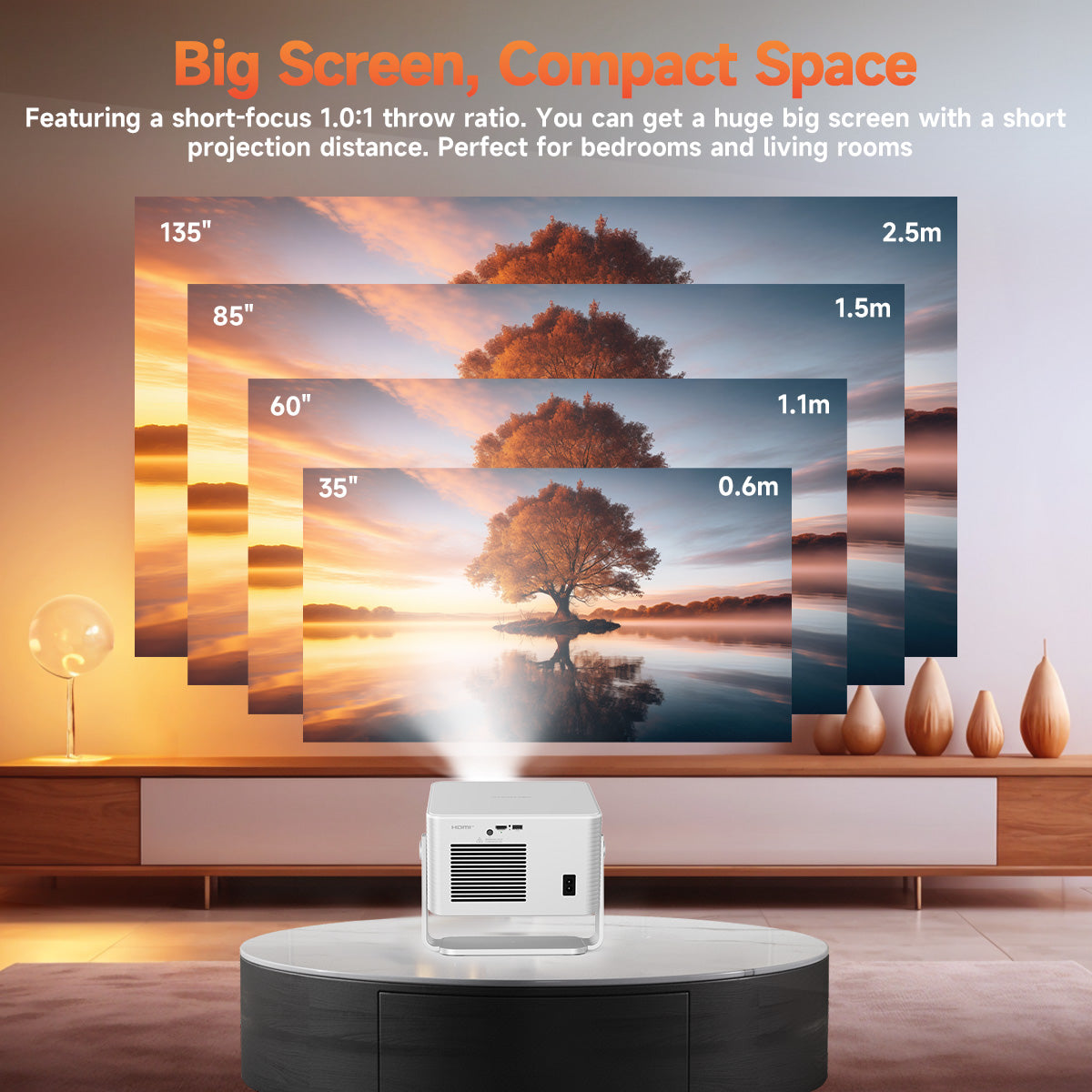 Magcubic M800Pro Smart Projector — Native 1080P Full HD, 1200 ANSI Lumens