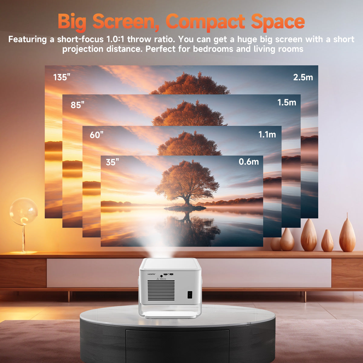 Magcubic M800 Smart Projector — Native 1080P Full HD, 1200 ANSI Lumens