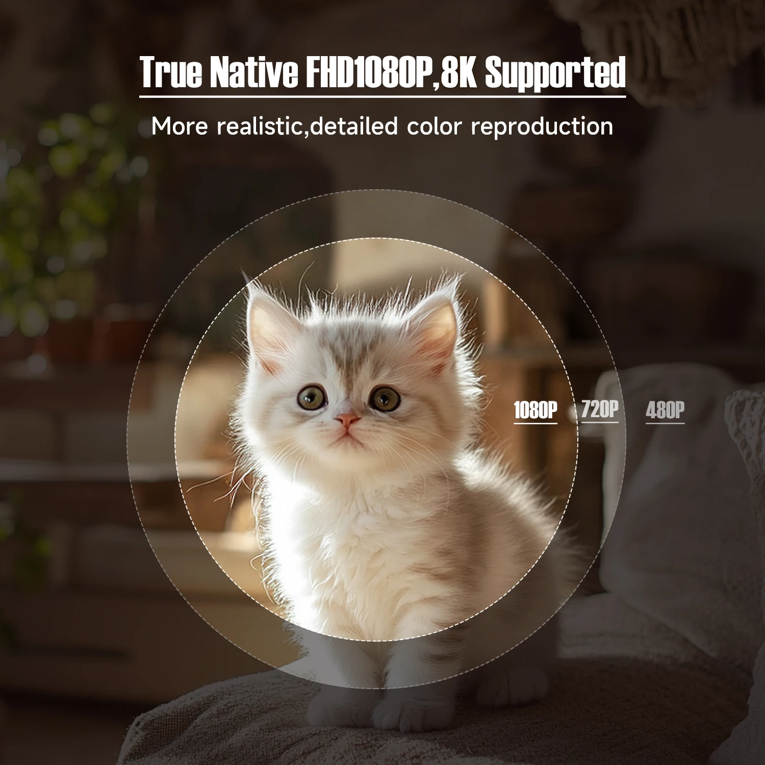 Magcubic L018 Portable Projector | 400 ANSI, 1080P Native, Android14,8K Support. 180° Rotation, Auto keystone/focus, WiFi 6, BT 5.4 for Home/Travel
