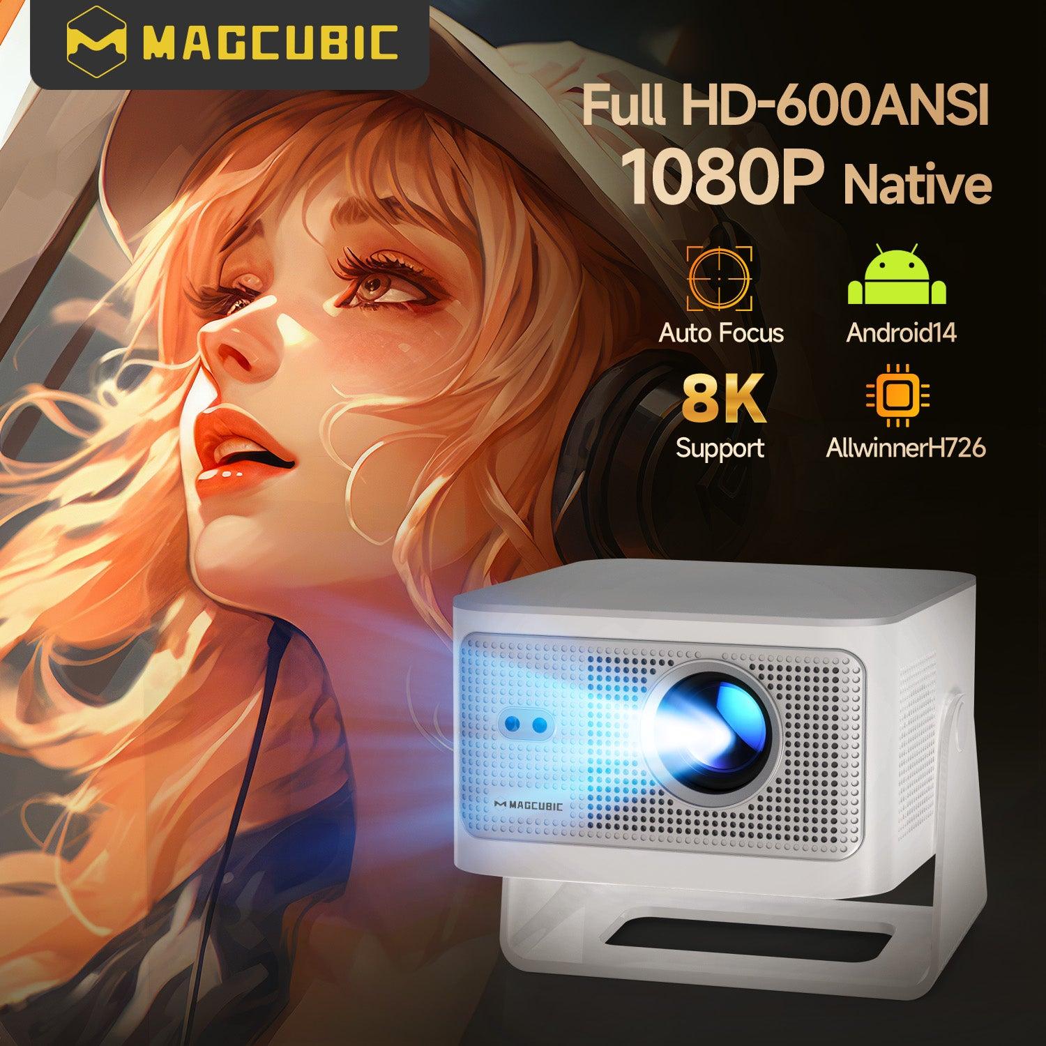 Magcubic HY350MAX 600 ANSI Portable Projector | Android 14 Native 1080P with 8K Input, Auto Keystone & Focus, Outdoor Friendly
