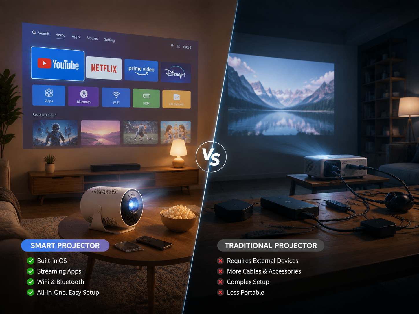 Smart Projector vs Traditional Projector: Which Should You Buy in 2026?