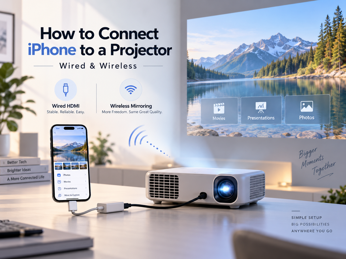 How to Connect iPhone to a Projector (Wired & Wireless)