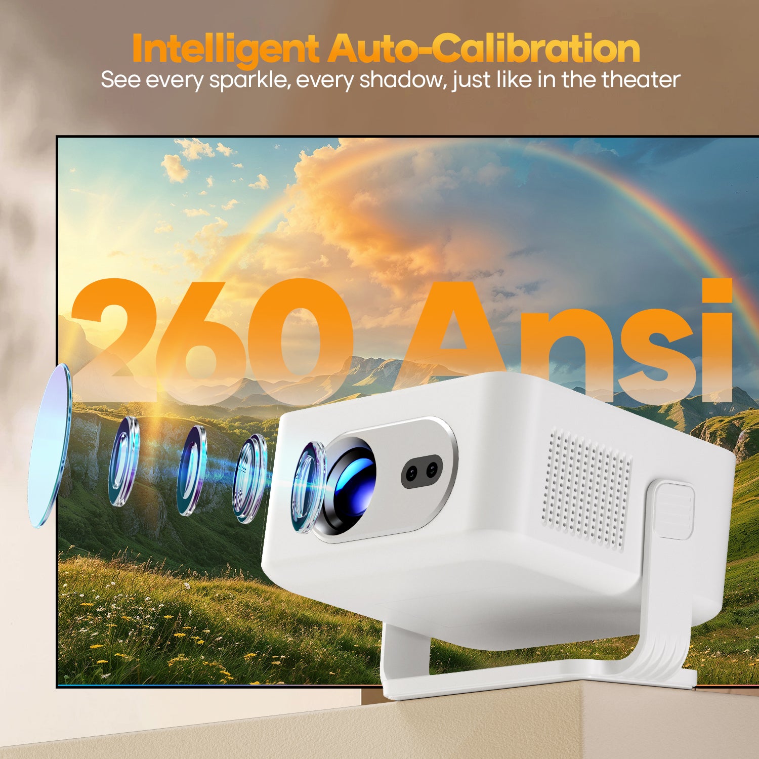 Magcubic Android 14 Auto Focus HY300Max Portable Projector 8K 260ANSI