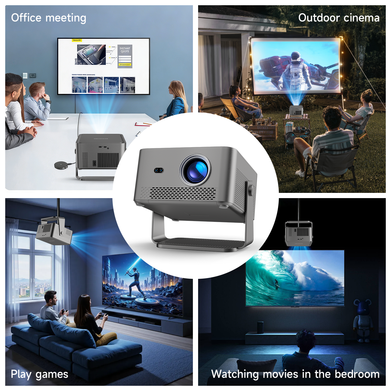 Magcubic 1080P Native Projector Auto Focus  1100ansi Projector 4K Portable Beam Home Theater
