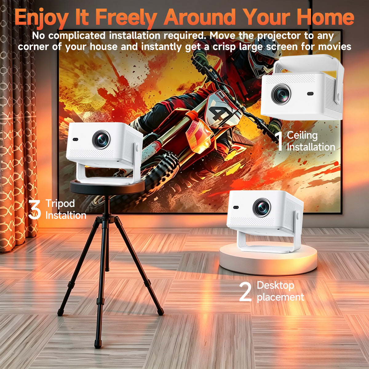Magcubic M800 Smart Projector — Native 1080P Full HD, 1200 ANSI Lumens
