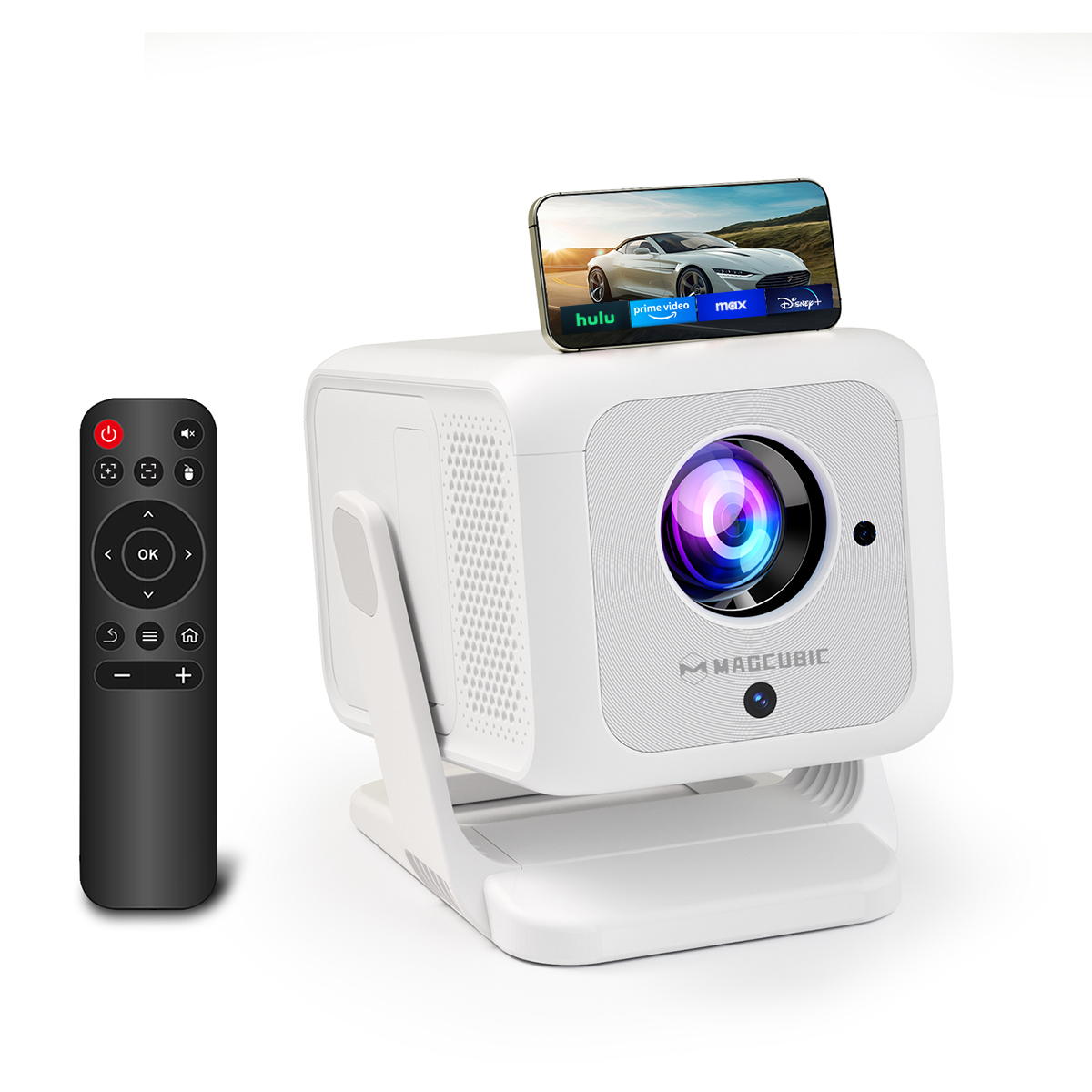 Magcubic HY310X Smart Portable Projector — Native 1080P Home Theater Projector with Android 14, Auto Focus, Auto Keystone, 420 ANSI Lumens and 8K Video Support for Indoor & Outdoor Entertainment