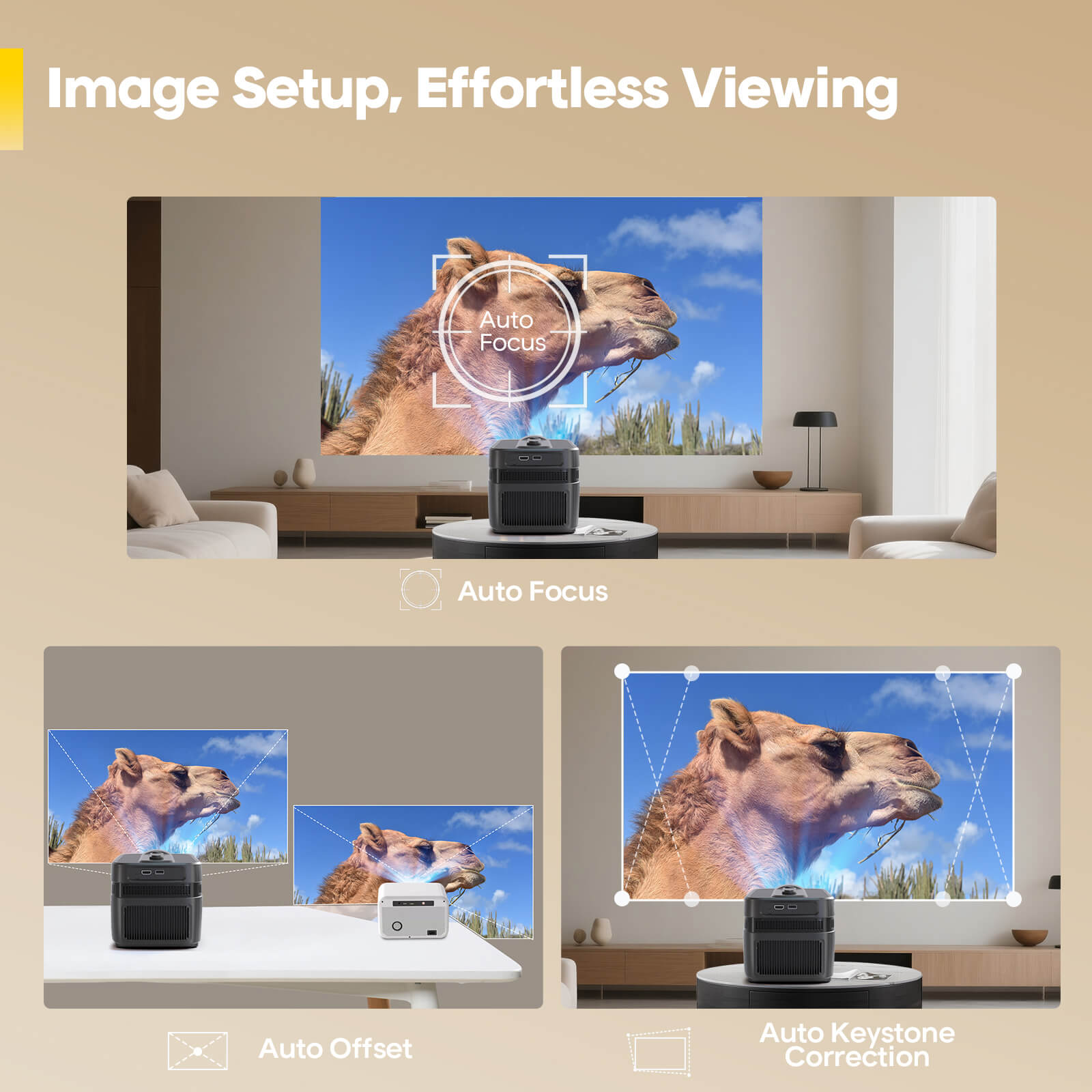 Magcubic HY450C Projector – 900 ANSI, Auto Focus, 8K Support