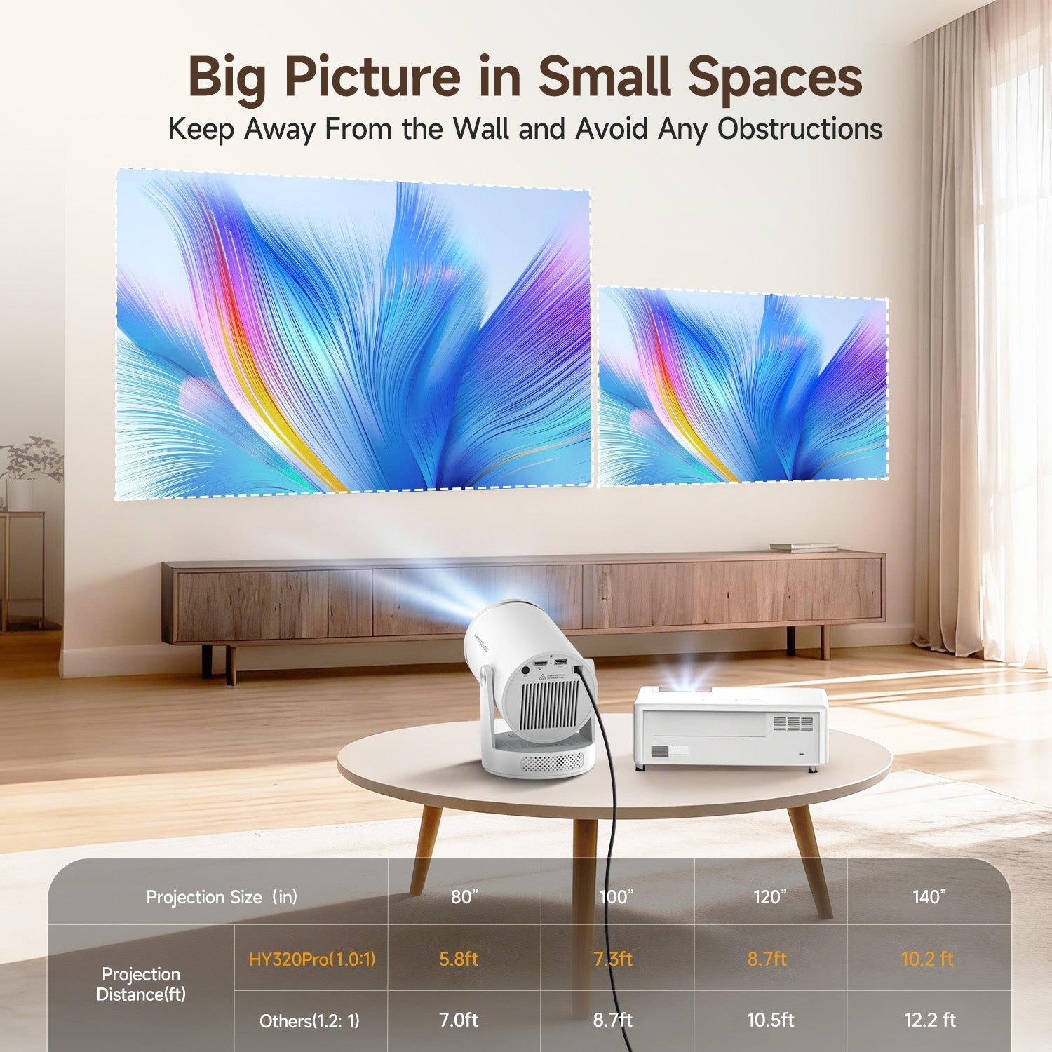 Magcubic HY320Pro Mini Portable Projector — Native 1080P Full HD, 400 ANSI Lumens