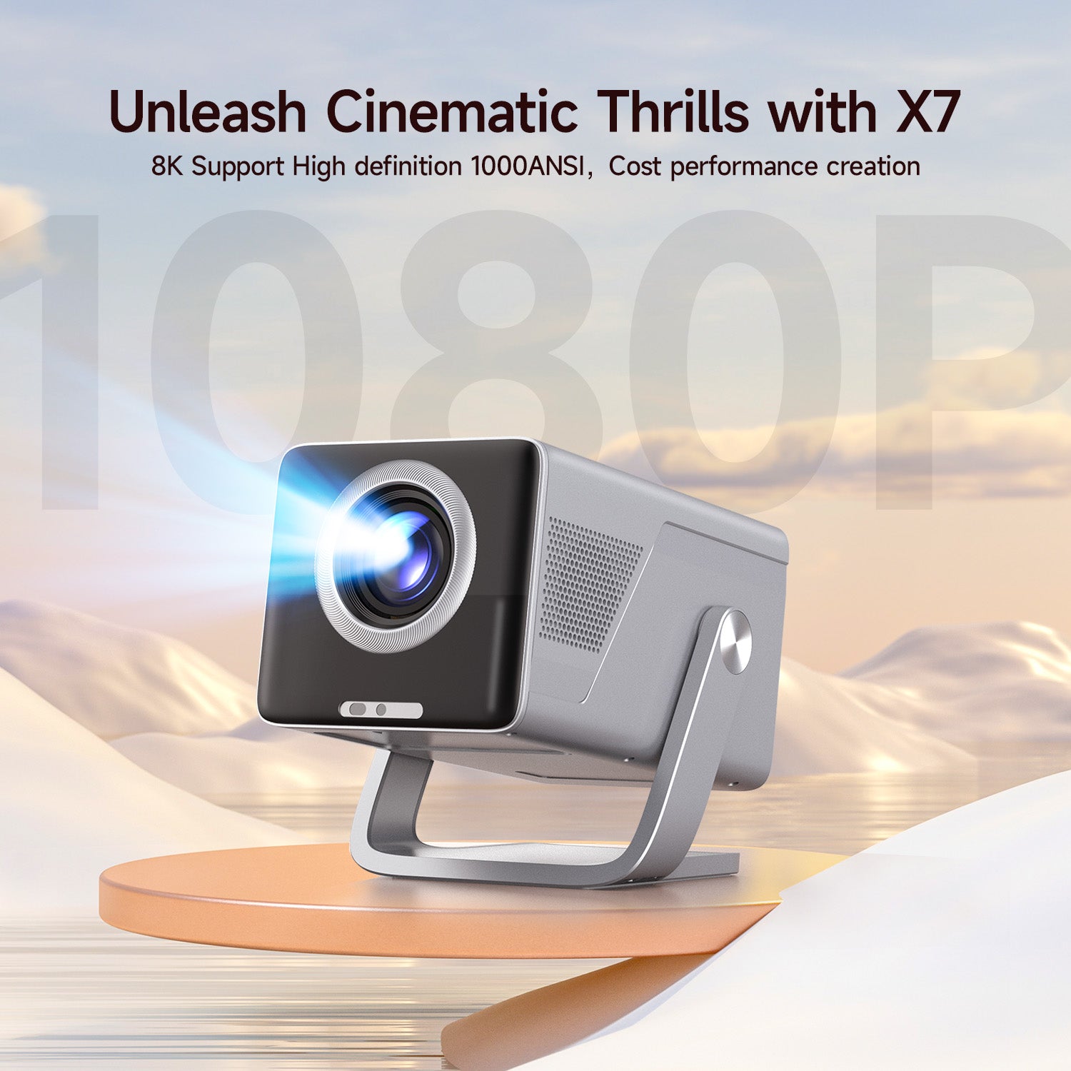 Magcubic 8K Support HD 1080P 1000ANSI X7 Projector With Android 14 5W Speaker  WiFi6 BT5.4 Outdoor Video Home Theater Projector