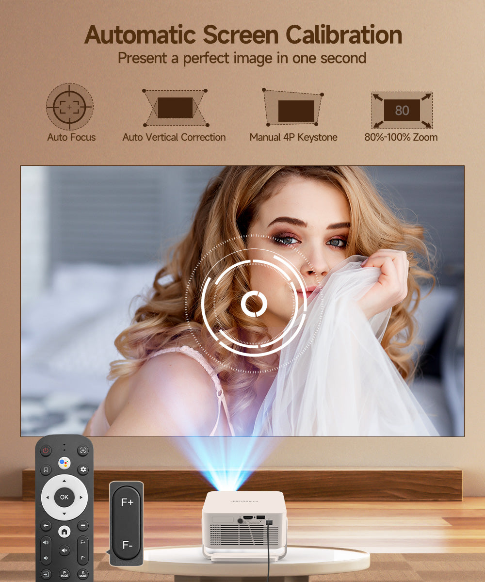 Magcubic HY300GT Mini  Smart Portable Projector, 260 ANSI & 2K Support, Auto Focus & Keystone, 180° Rotatable Portable Movie Proyector for Home Outdoor