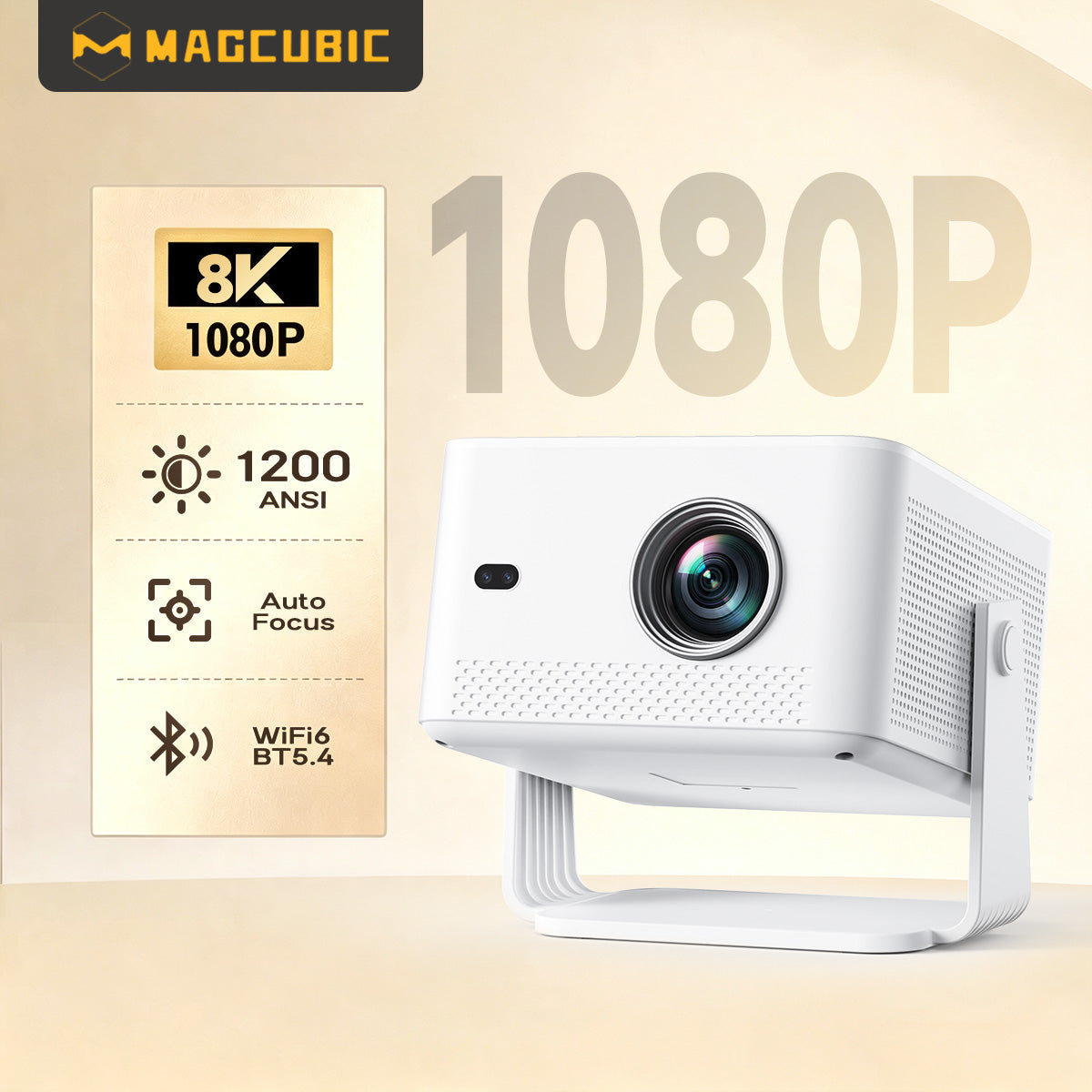 Magcubic M800 Smart Projector — Native 1080P Full HD, 1200 ANSI Lumens
