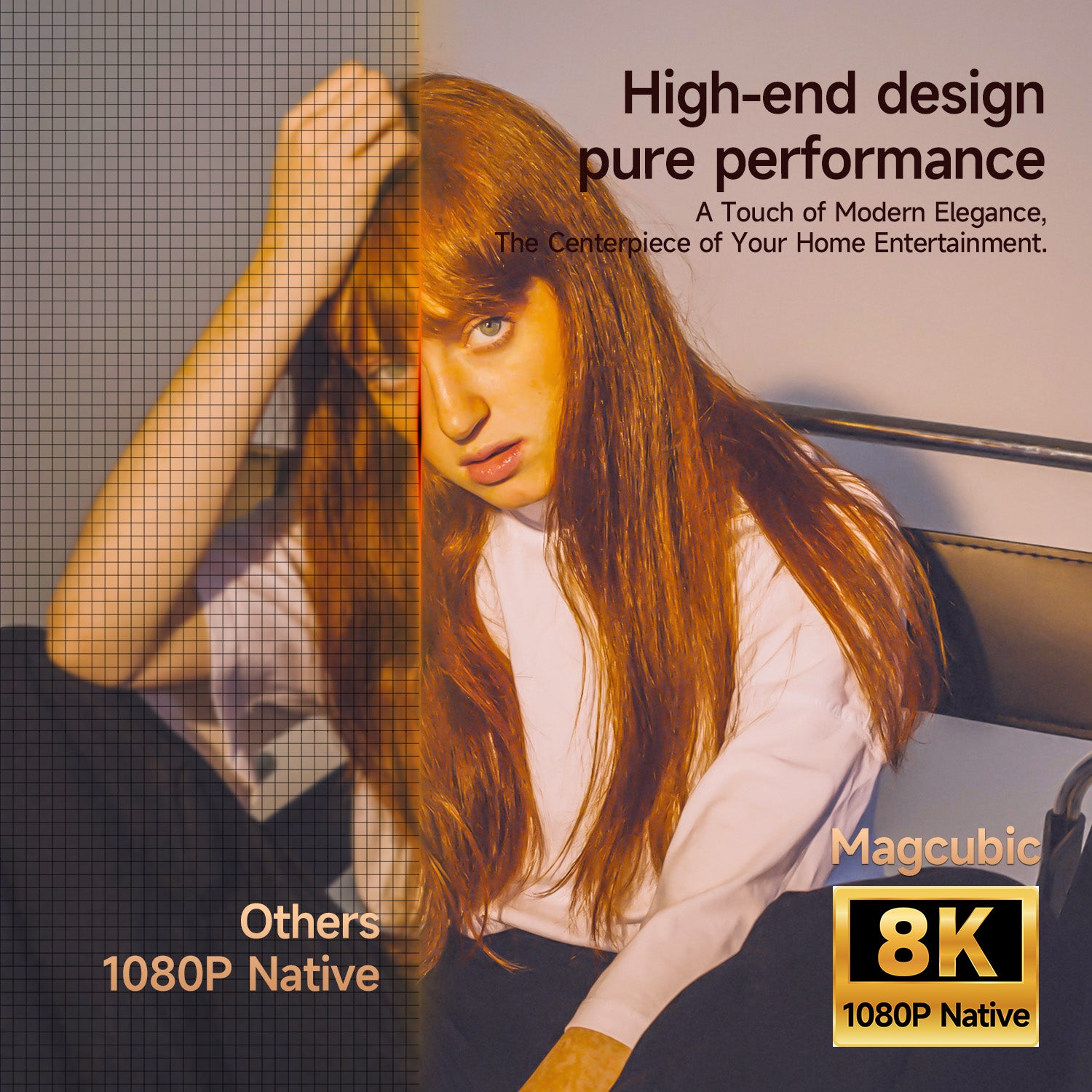 Magcubic 8K Support HD 1080P 1000ANSI X7 Projector With Android 14 5W Speaker  WiFi6 BT5.4 Outdoor Video Home Theater Projector