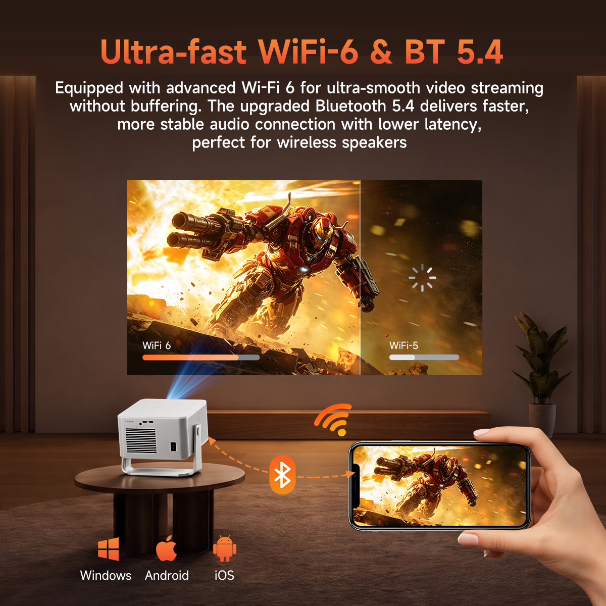 Magcubic M800Pro Smart Projector — Native 1080P Full HD, 1200 ANSI Lumens