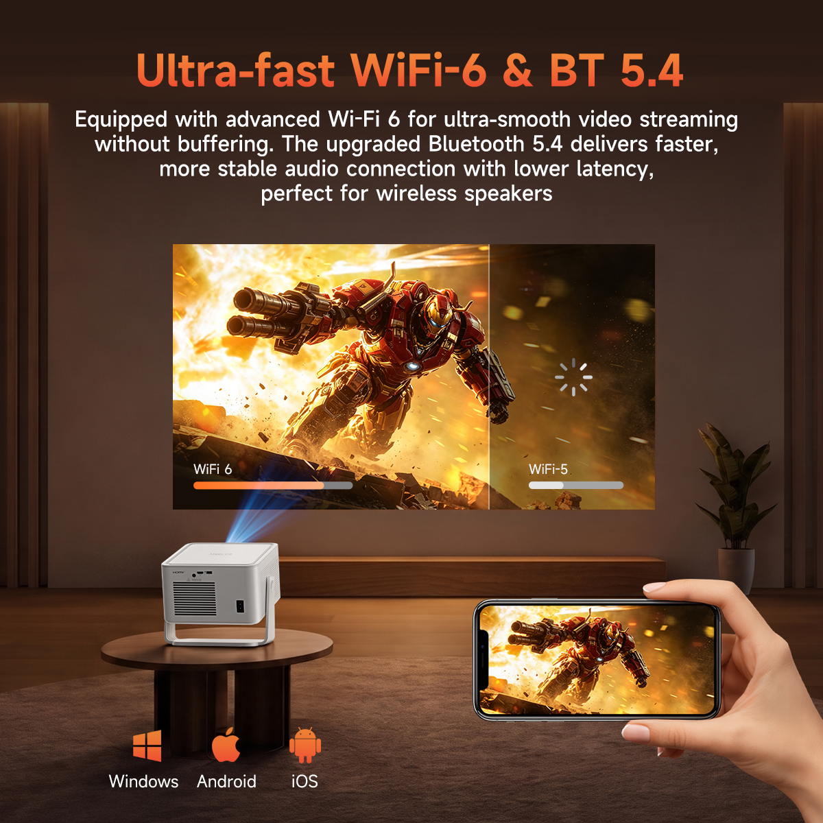 Magcubic M800 Smart Projector — Native 1080P Full HD, 1200 ANSI Lumens