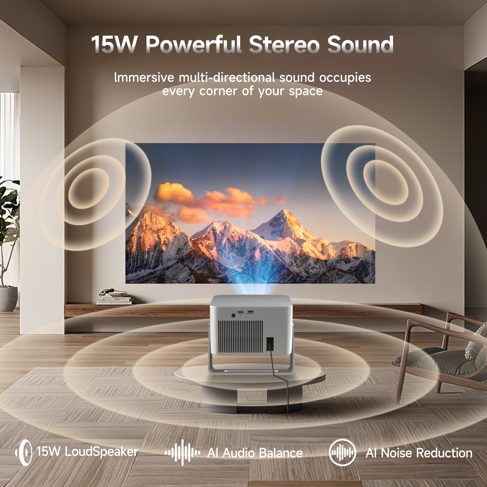 Magcubic HY350GT 650ANSI Portable Projector | Native 1080P with 4K Input Auto Keystone & Focus, Outdoor Friendly