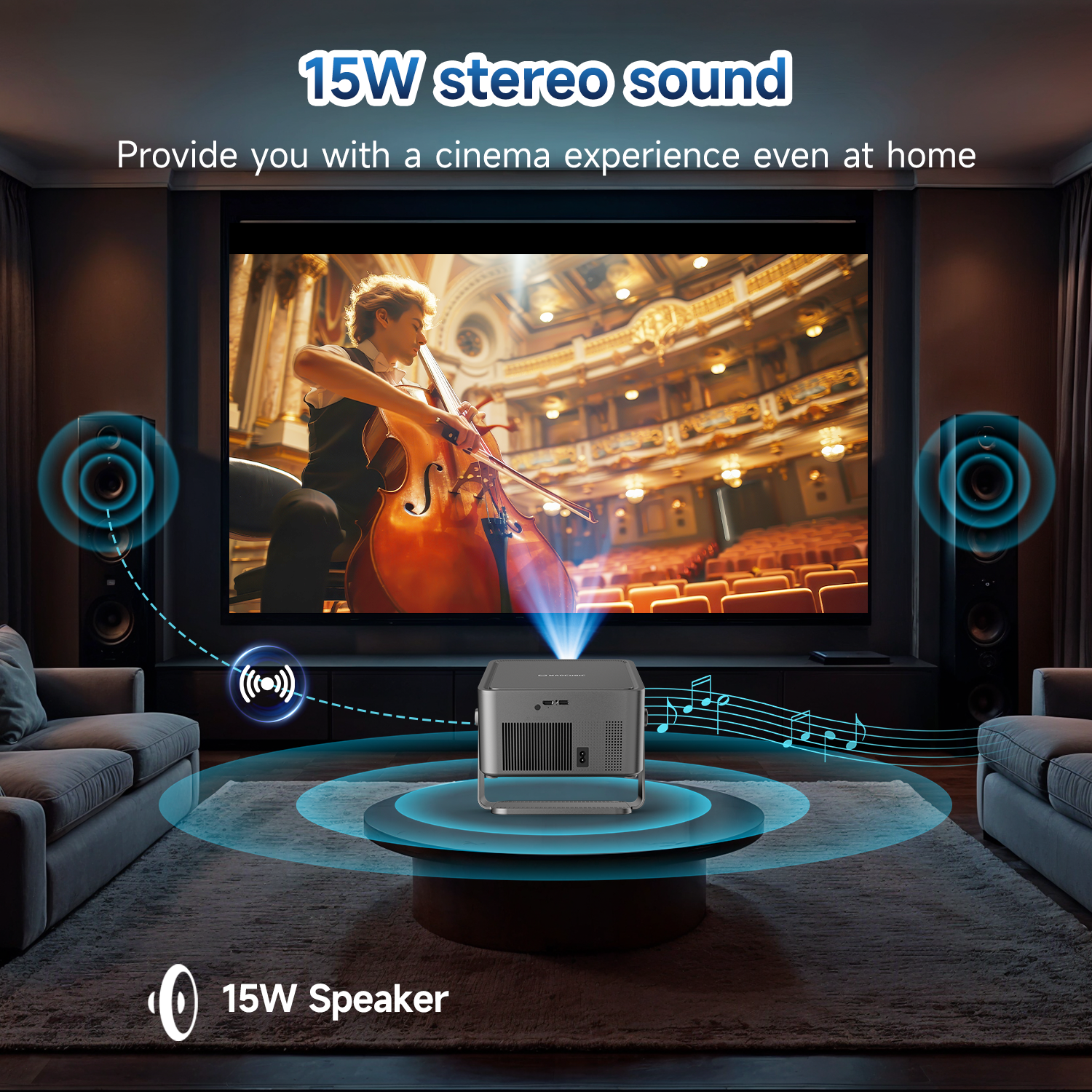 Magcubic 1080P Native Projector Auto Focus  1100ansi Projector 4K Portable Beam Home Theater