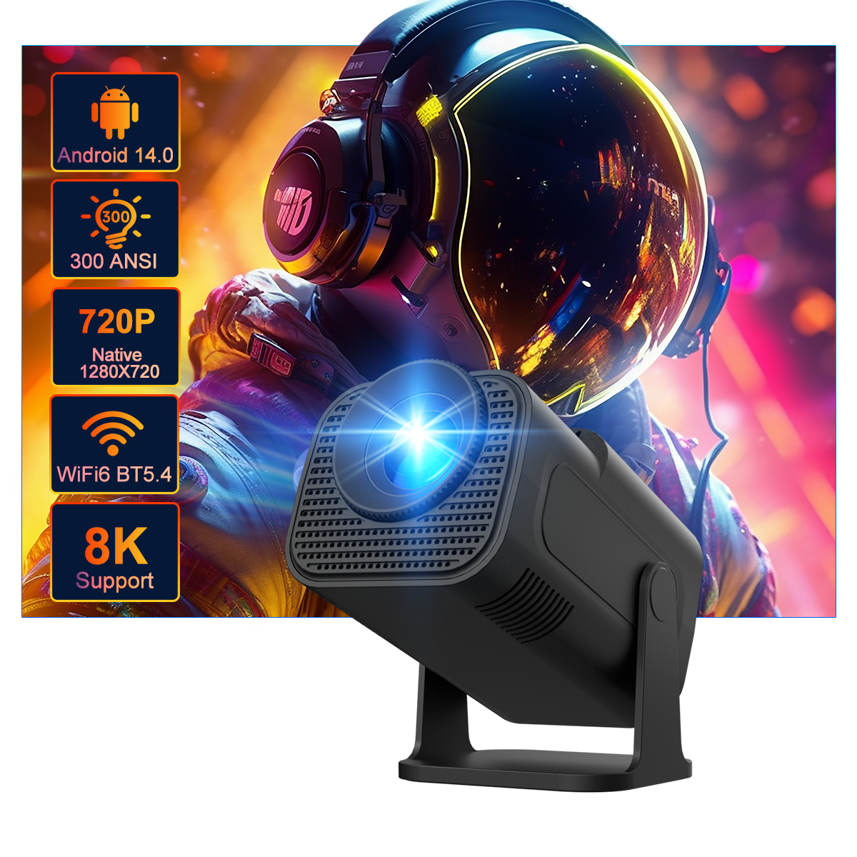 MAGCUBIC ULTRA HD 4K HY320プロジェクター本体 Magcubic HY320 Mini Projector – 4K Support & 180° Rotatable